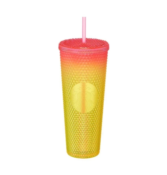 2022 Starbucks Korea Summer Stud Pink Yellow Coldcup 710ml