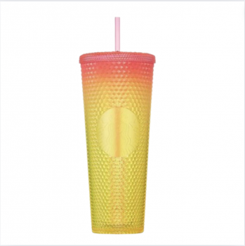 2022 Starbucks Korea Summer Stud Pink Yellow Coldcup 710ml